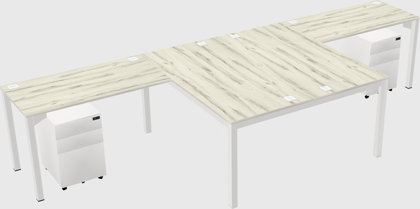 Shared l-shaped desk