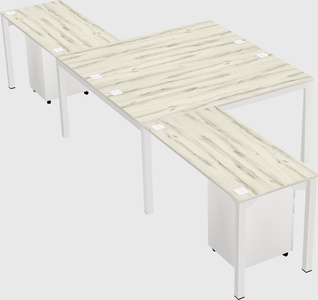 Shared l-shaped desk