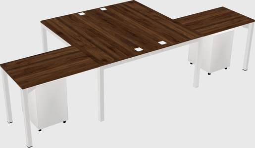 Shared l-shaped desk