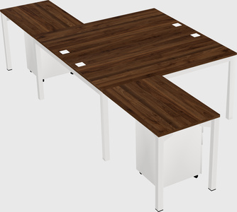 Shared l-shaped desk