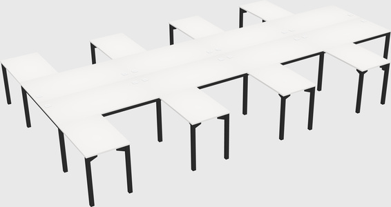 Shared l-shaped desk