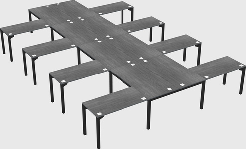 Shared l-shaped desk