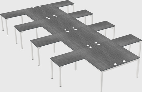Shared l-shaped desk