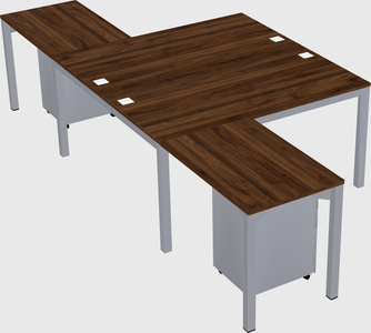 Shared l-shaped desk