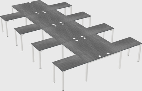 Shared l-shaped desk