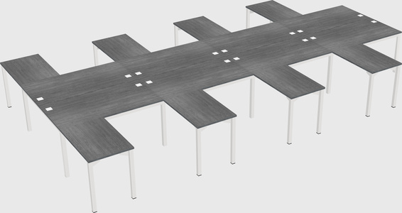 Shared l-shaped desk