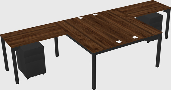 Shared l-shaped desk