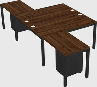 Shared l-shaped desk