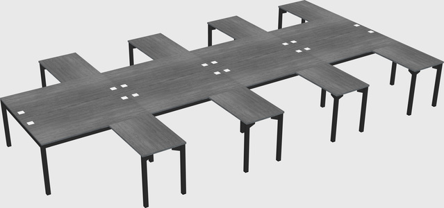 Shared l-shaped desk