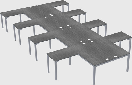 Shared l-shaped desk