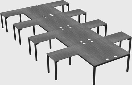 Shared l-shaped desk