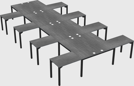 Shared l-shaped desk