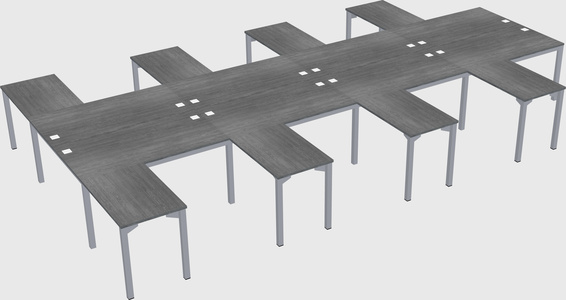Shared l-shaped desk