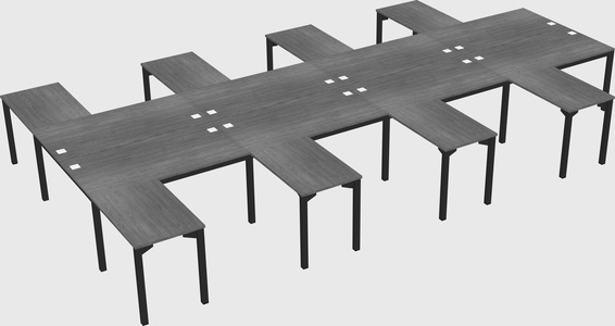 Shared l-shaped desk