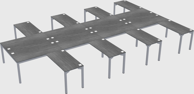 Shared l-shaped desk