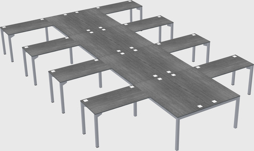 Shared l-shaped desk