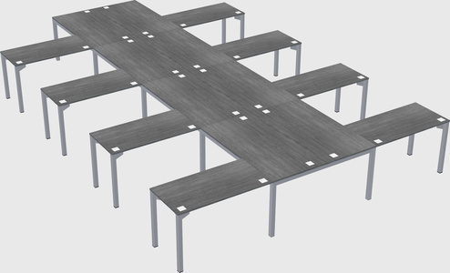 Shared l-shaped desk
