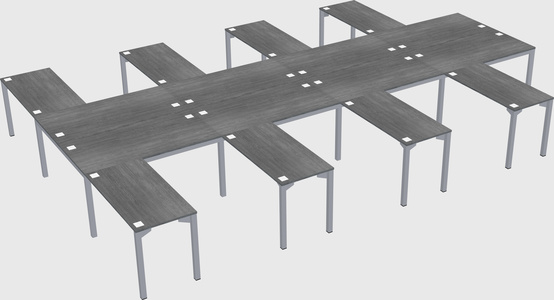 Shared l-shaped desk
