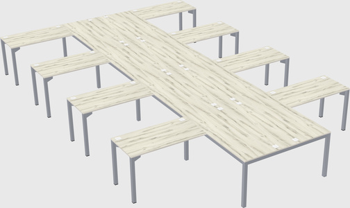 Shared l-shaped desk