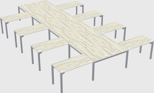 Shared l-shaped desk