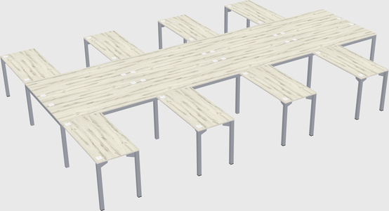 Shared l-shaped desk