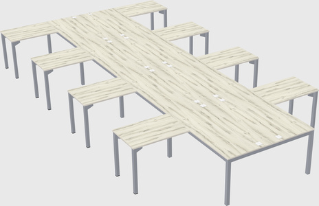Shared l-shaped desk