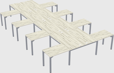 Shared l-shaped desk
