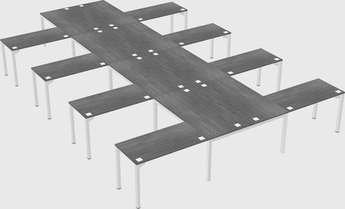 Shared l-shaped desk
