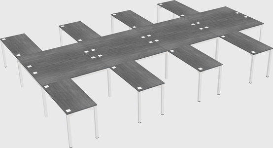 Shared l-shaped desk