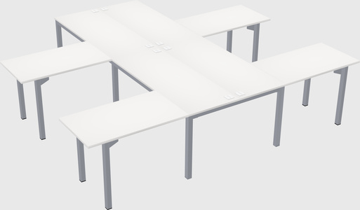 Shared l-shaped desk