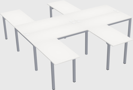 Shared l-shaped desk