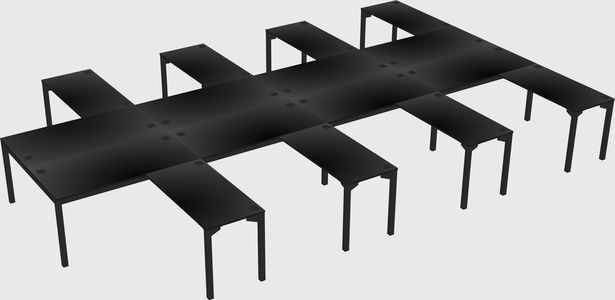 Shared l-shaped desk