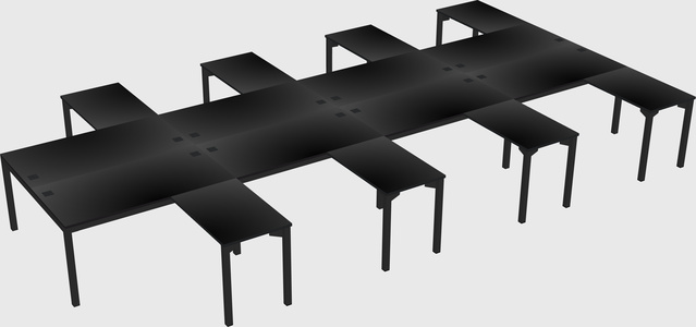 Shared l-shaped desk
