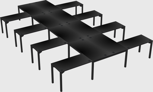 Shared l-shaped desk