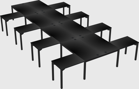 Shared l-shaped desk