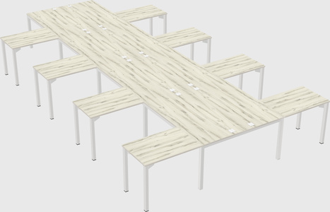 Shared l-shaped desk