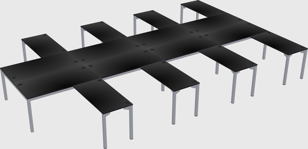 Shared l-shaped desk