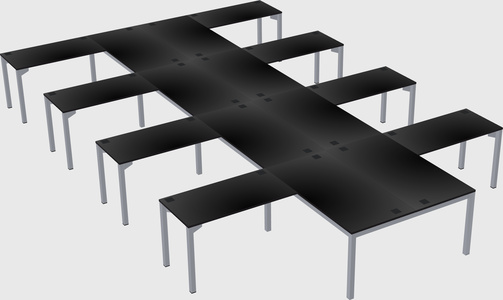 Shared l-shaped desk