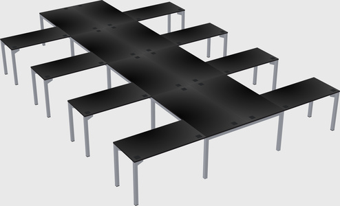 Shared l-shaped desk