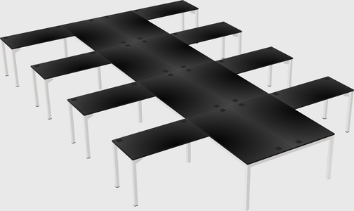 Shared l-shaped desk