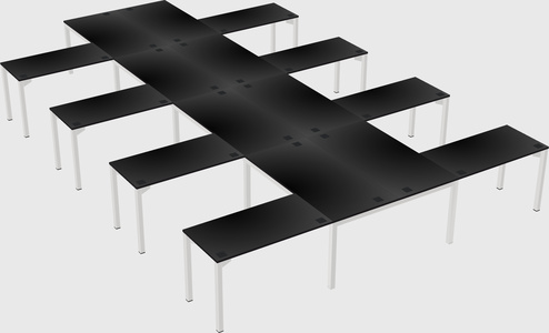 Shared l-shaped desk