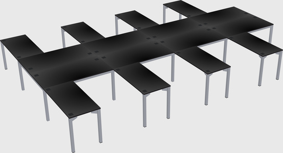 Shared l-shaped desk