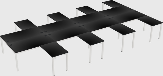 Shared l-shaped desk