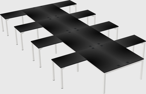 Shared l-shaped desk