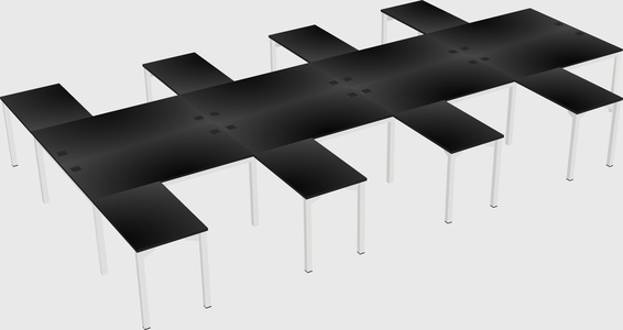 Shared l-shaped desk
