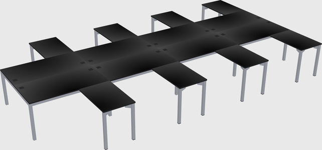 Shared l-shaped desk