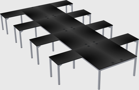 Shared l-shaped desk