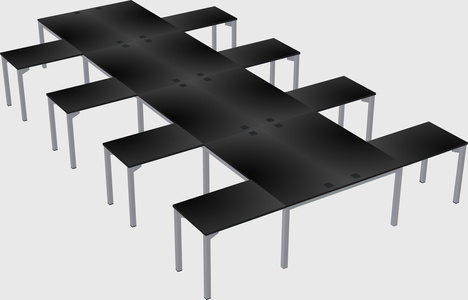 Shared l-shaped desk