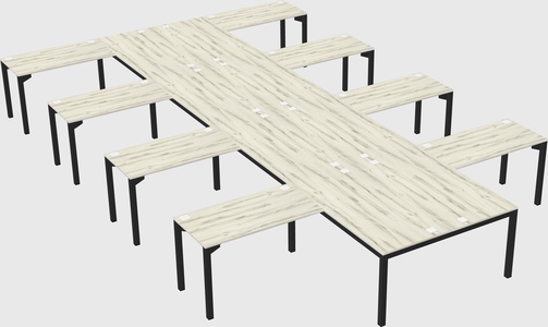 Shared l-shaped desk