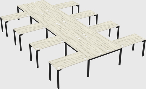 Shared l-shaped desk